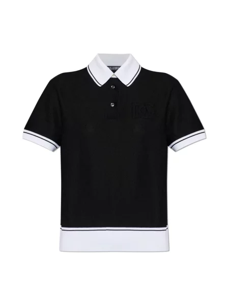 Koszulka polo Dolce And Gabbana z logo czarna