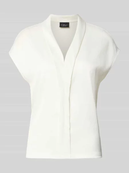 T-shirt z mieszanki krój regular fit S.oliver Black Label biała