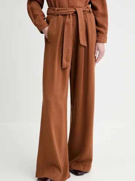 Sessun pantaloni lat high waist portocaliu