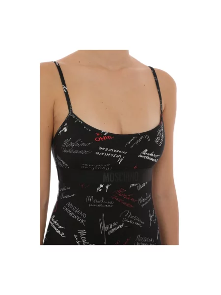 Sukienka koszulowa Moschino z nadrukiem czarna