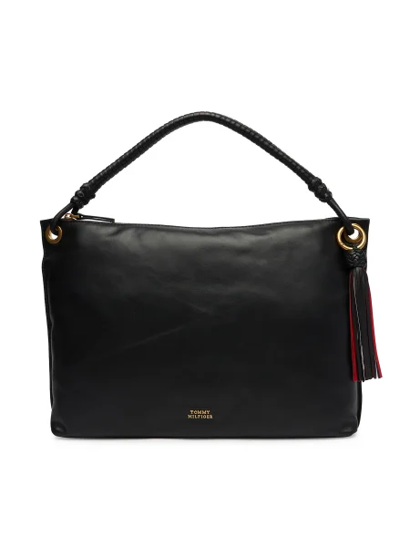 Geantă Tommy Hilfiger Th Statement Leather Bag negru