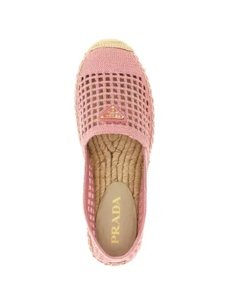 Megztos espadrilės Prada su autografu rožinė