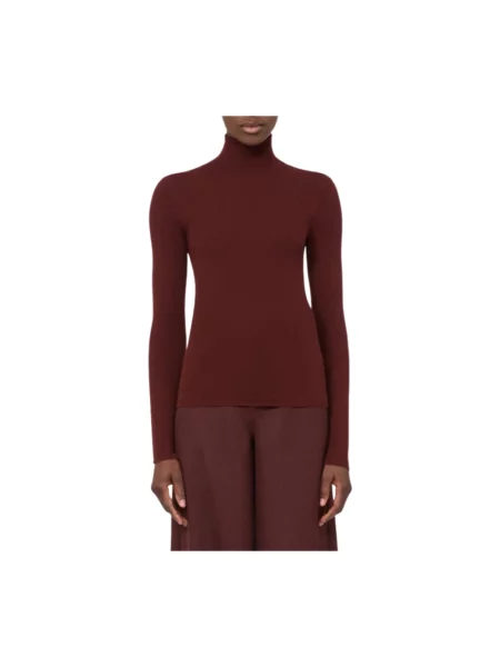 Sweter z golfem Max Mara czerwony