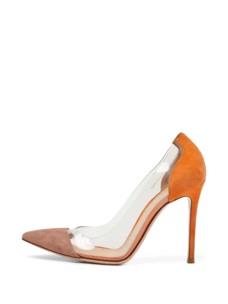 Pantofi cu toc Gianvito Rossi din piele de căprioară portocaliu