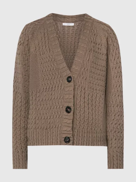 Кардиган з фактурним візерунком кольору Co хакі