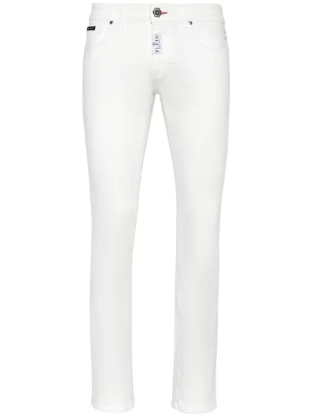 Blugi skinny Philipp Plein cu talie joasă alb