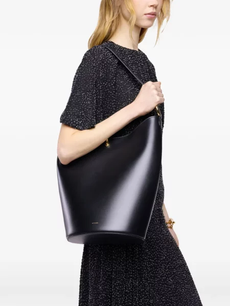 Inel Rabanne din piele negru