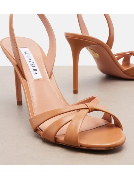 Sandale Aquazzura din piele slingback maro