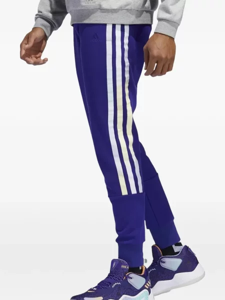 Tricou polo Adidas cu dungi alergare cu autograf negru