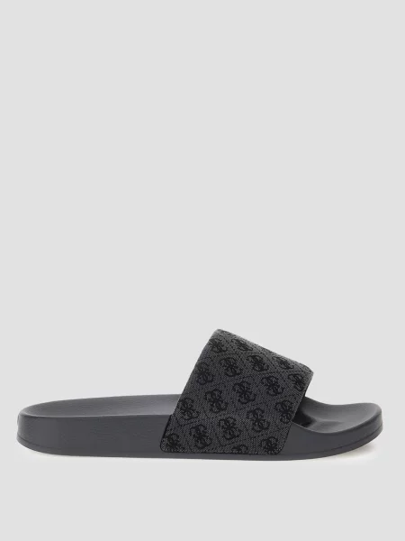Шльопанці GUESS синтетичний чорний