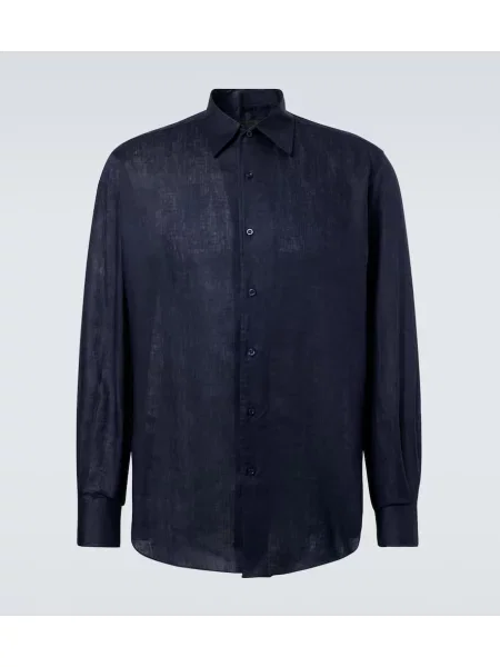 Lanena srajca Saman Amel modra