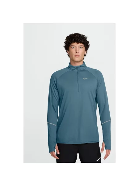 Koszulka z długim rękawem Nike Miler Half Zip niebiesko S szara
