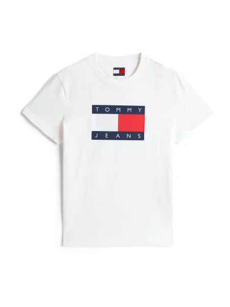 Tommy Jeans Tricou bleumarin / roșu alb