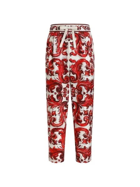 Pantaloni de jogging Dolce & Gabbana cu imagine din jacard alergare roșu
