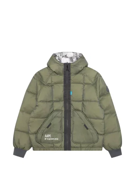 Maskáčová reverzibilní bunda Aape By *a Bathing Ape® s potiskem šedá