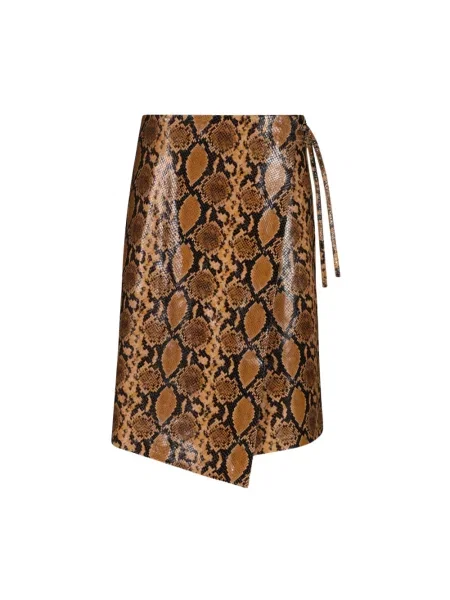 Spódnica skórzana Vaillant brązowa