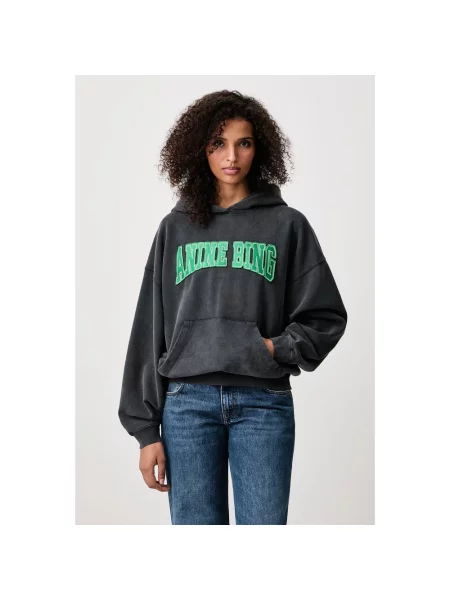 Bluza z kapturem Anine Bing z kapturem szara