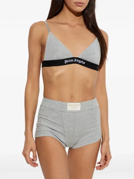 Sutien triunghi Palm Angels cu autograf gri
