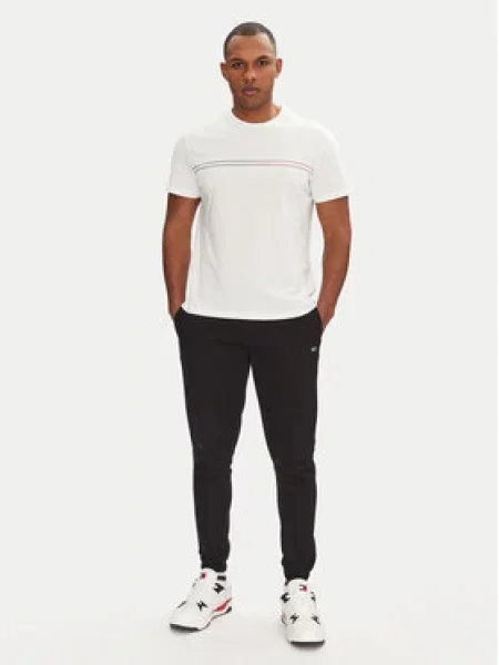 Tommy Jeans Teplákové kalhoty Flag Slim Fit černá