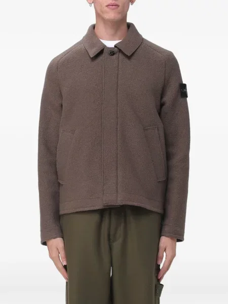 Kardigan Stone Island wełniany z kamieniami brązowy