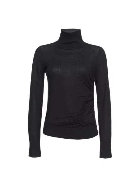 Sweter z golfem Pinko wełniany do golfa czarny