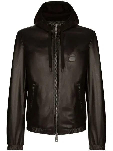 Geanta de piele Dolce & Gabbana cu glugă negru