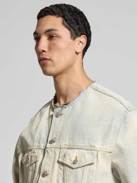 Kurtka jeansowa z wykładanym kołnierzem Mm6 Maison Margiela biała