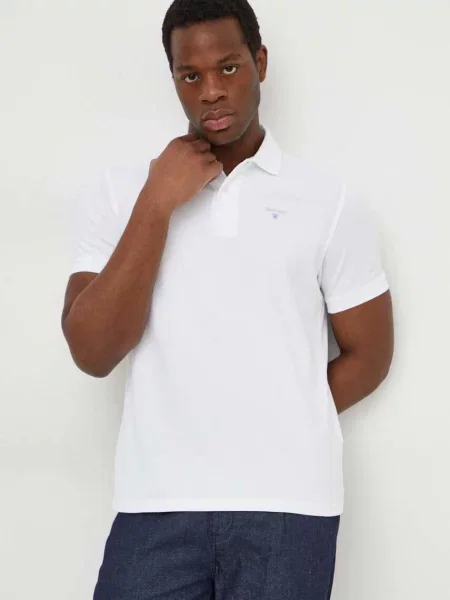 Barbour polo de neted alb