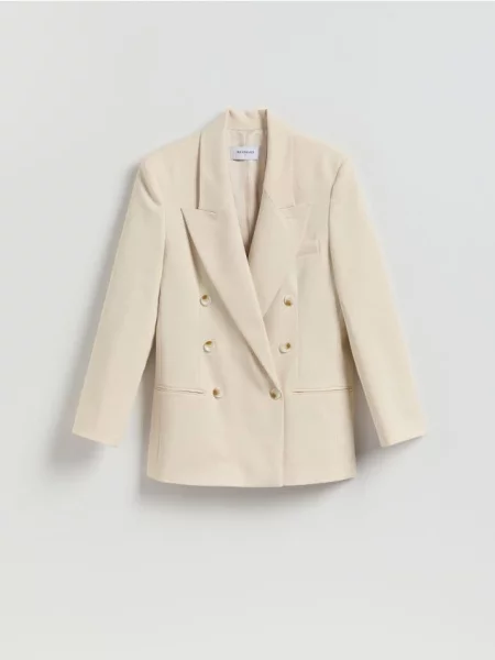 Reserved Oversize двобортний піджак бежевий