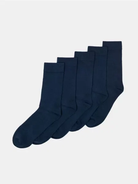 Sinsay Žebrované ponožky s modalem 5 pack námořnická modrá