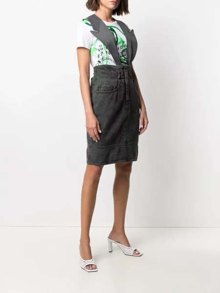 Džínová sukně Moschino Pre-owned šedé