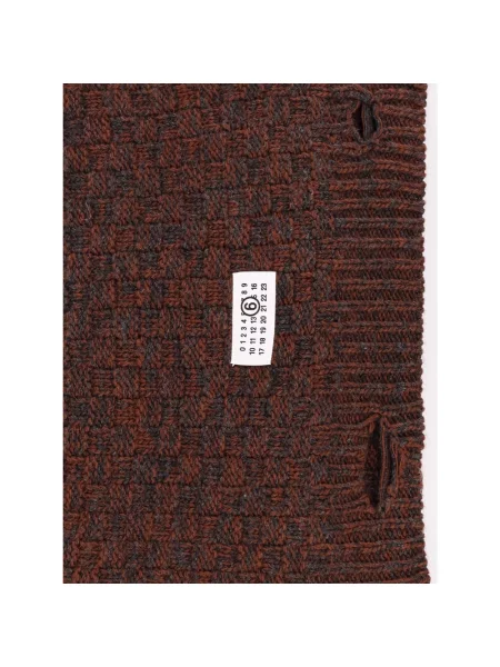 Maison Margiela szalik z wełną wzorzysty brązowy