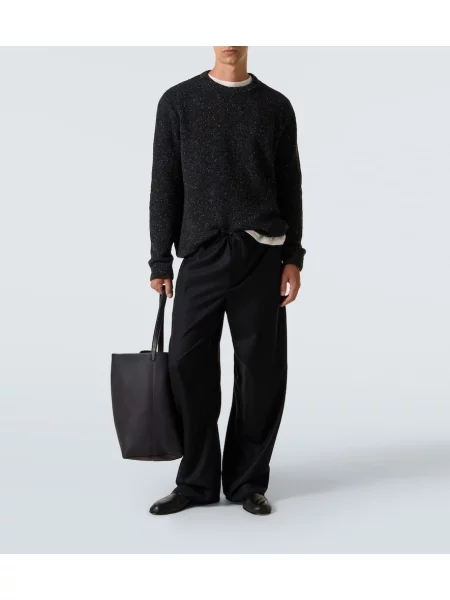 Pantaloni The Row de lână negru