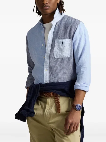 Șapcă Polo Ralph Lauren din fleece cu dungi cu volane albastru