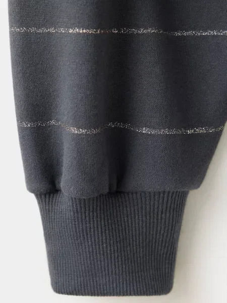 Bluza z dekoltem łódką i lureksem antracytowy Teen XS-S MANGO TEEN