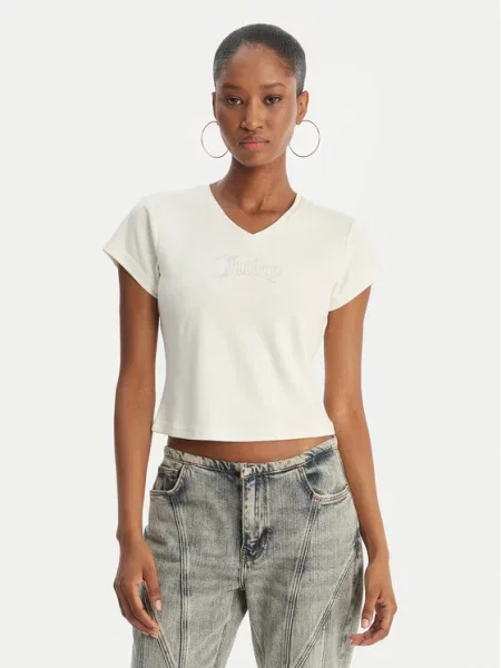 Juicy Couture T-Shirt Capped Écru