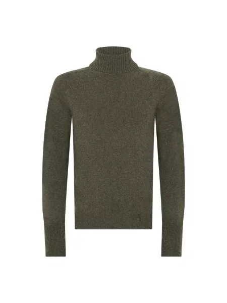 Sweter z golfem Fedeli z kaszmiru zielony