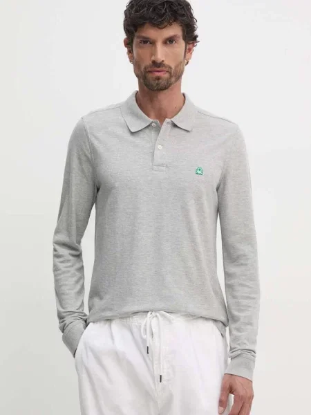 Tričko s dlouhým rukávem United Colors of Benetton šedá