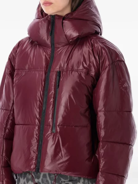 Geacă cu puf Adidas By Stella Mccartney cu glugă violet