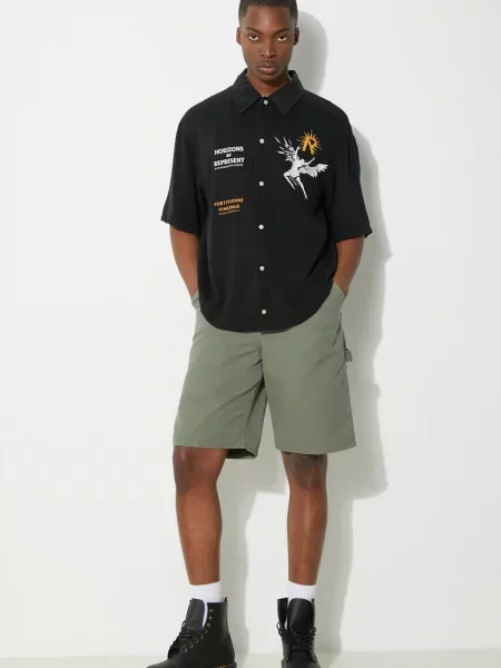 Короткие джинсовые шорты Carhartt Wip зеленые