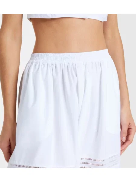 Pantaloni culottes Alaïa din poplin alb