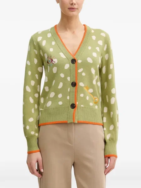 Cardigan Never Fully Dressed cu broderie verde
