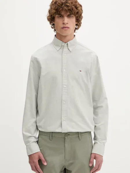 Tommy Jeans cămașă pentru bărbați din verde