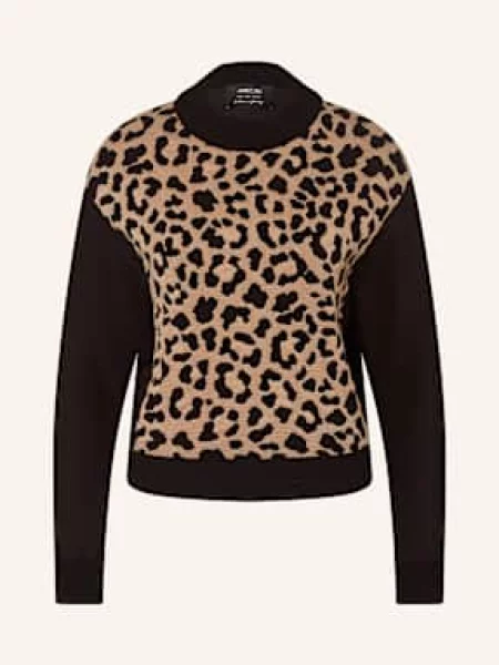 Marc Cain Sweter Z Mieszanki Materiałów schwarz czarny