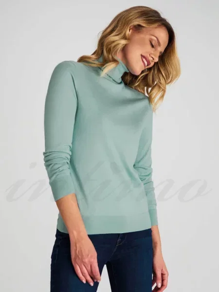 Женский однотонный гольф зелена