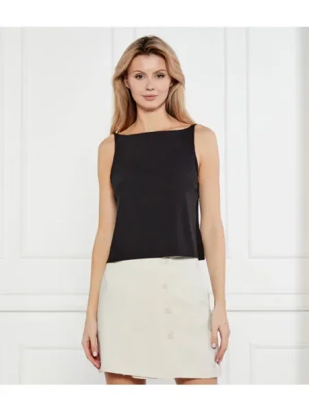 Top din denim Calvin Klein Jeans negru