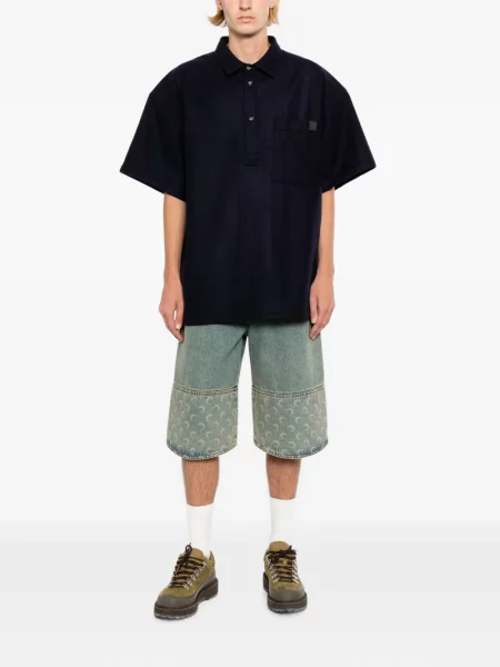 Tricou polo Darkpark de lână albastru