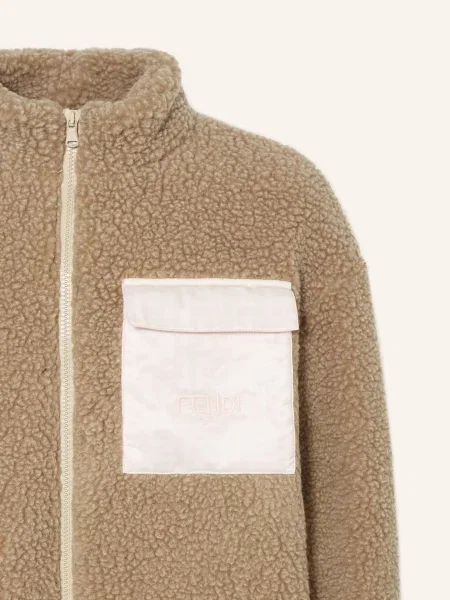 Fendi Kurtka Pluszowa beige beżowa