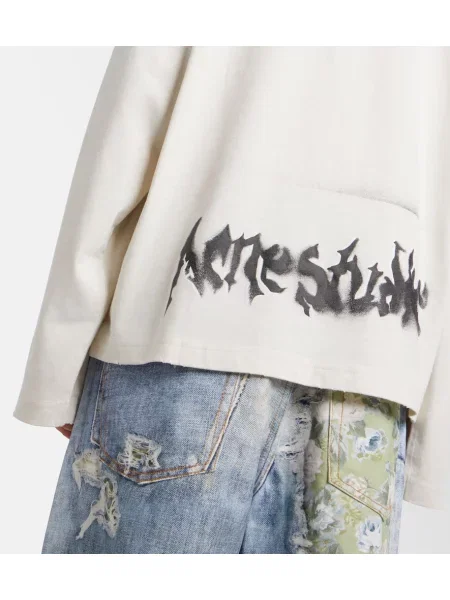 Hanorac Acne Studios din jerseu cu autograf alb