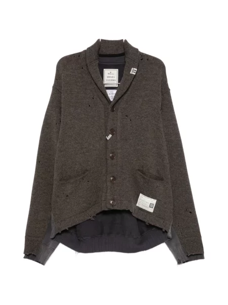 Cardigan Maison Mihara Yasuhiro zdrențuiți maro